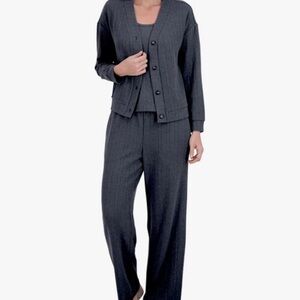 Women's Charcoal Gray Cardigan Set